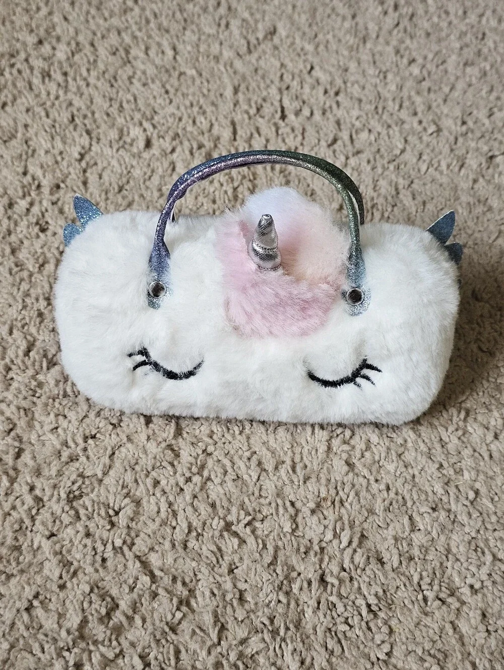 Unicorn Hard Eyeglass / Sunglasses Case Faux Fur - Pink Sunglasses Included
